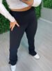 calça legging apeluciada flare preto