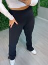 calça legging apeluciada flare preto