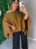 blusa capa tricô bege