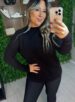 blusa alongada preto