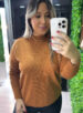 blusa alongada caramelo