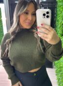 blusa manga longa tricot cloe verde musgo