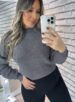 blusa manga longa tricot cloe cinza