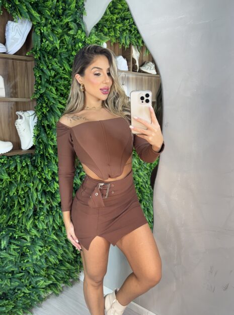 conjunto montaria sheron marrom