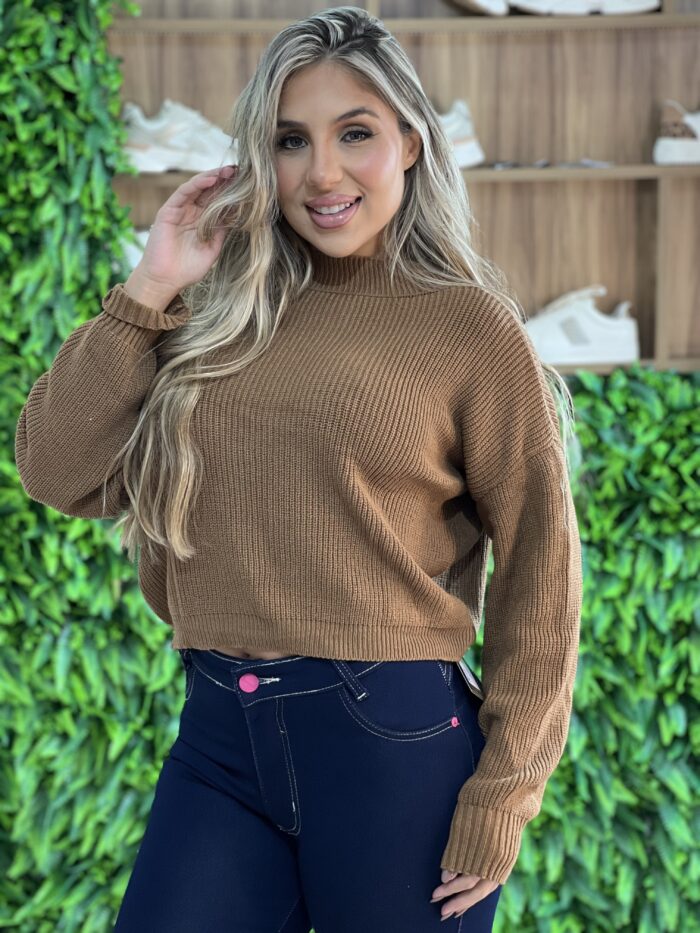 blusa manga longa tricot cloe cappuccino