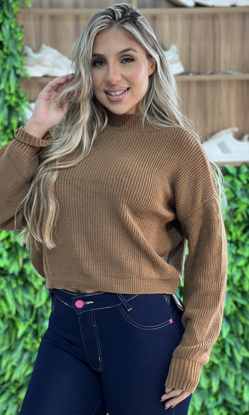 blusa manga longa tricot cloe cappuccino