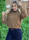 blusa manga longa tricot cloe cappuccino