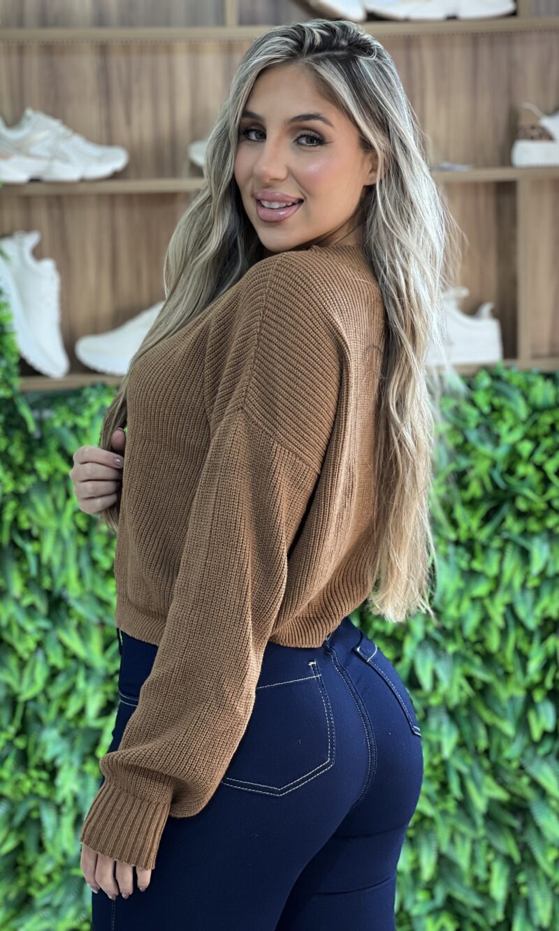 blusa manga longa tricot cloe cappuccino blusa manga longa tricot cloe cappuccino