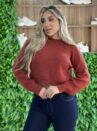 blusa manga longa tricot cloe terracota