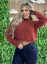 blusa manga longa tricot cloe terracota