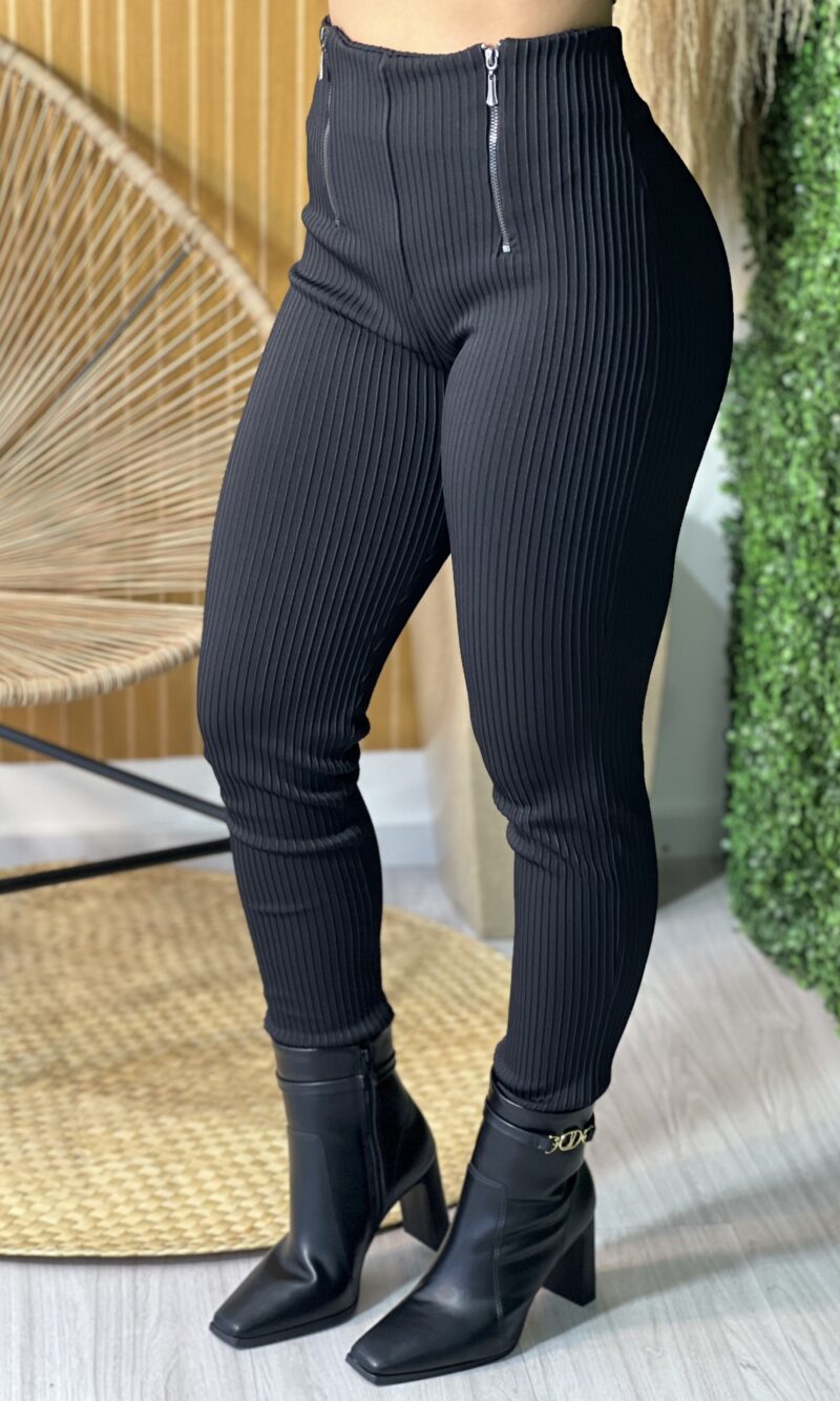 calÇa canelada 3d elise preto