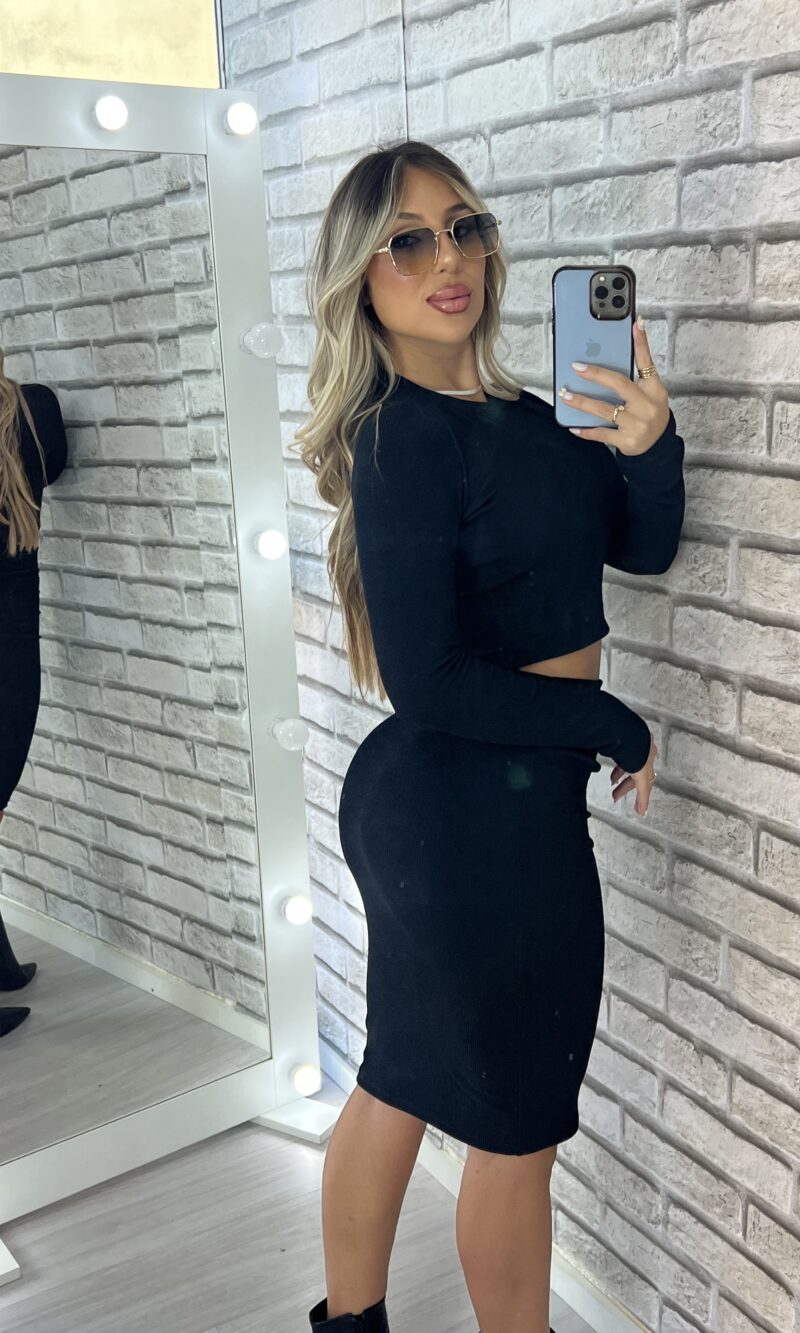 conjunto midi manga longa juju preto