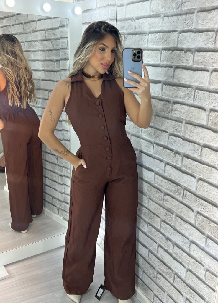 macacão rebeca marrom