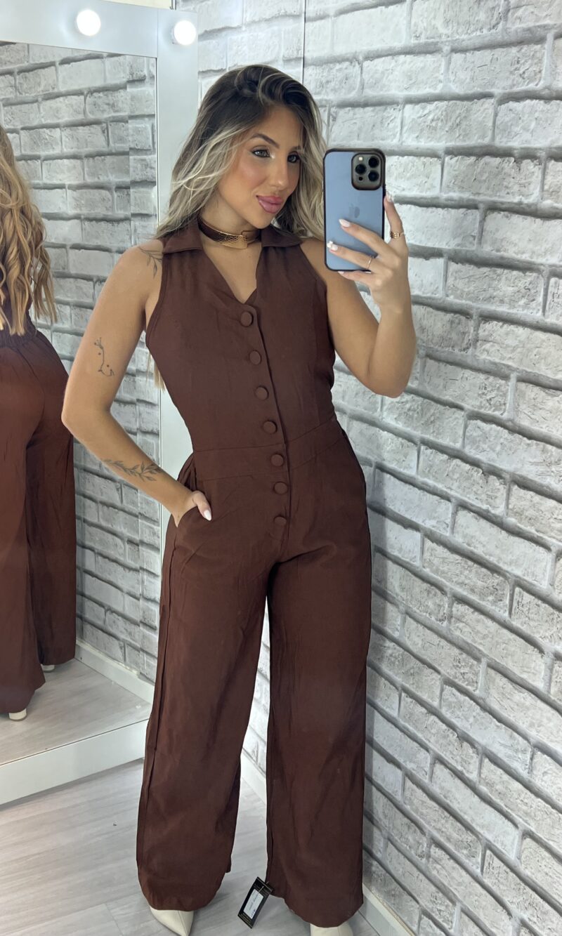macacão rebeca marrom