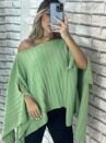 blusa capa tricô verde