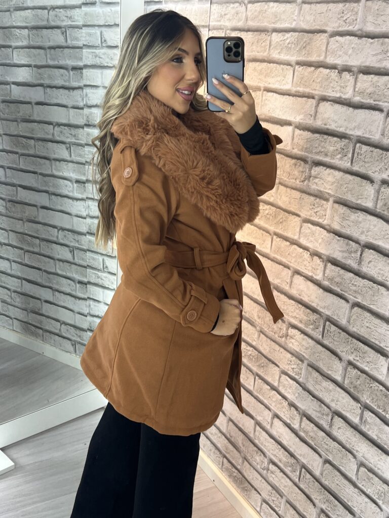 parka lã batida amelia preto