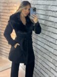 parka lã batida amelia preto
