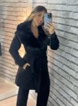 parka lã batida amelia preto