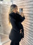 parka lã batida amelia preto