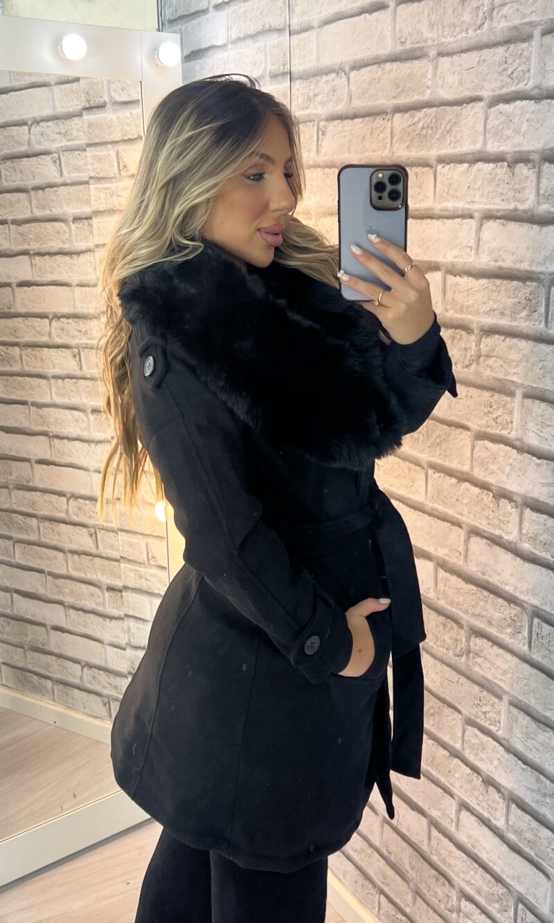 parka lã batida amelia preto parka lã batida amelia preto