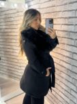parka lã batida amelia preto