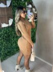 vestido manga longa lily bege