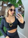 cropped manga longa naty preto