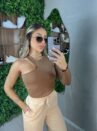cropped manga longa cloe marrom