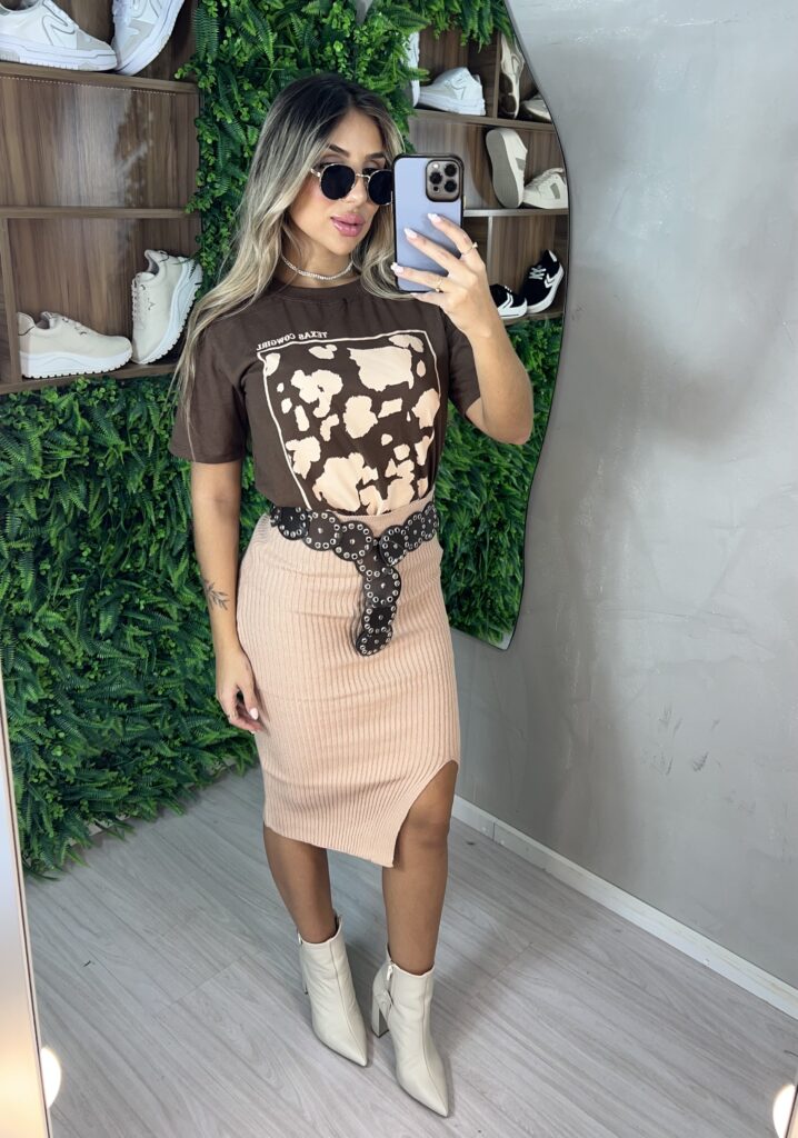 saia midi modal ines bege saia midi modal ines bege