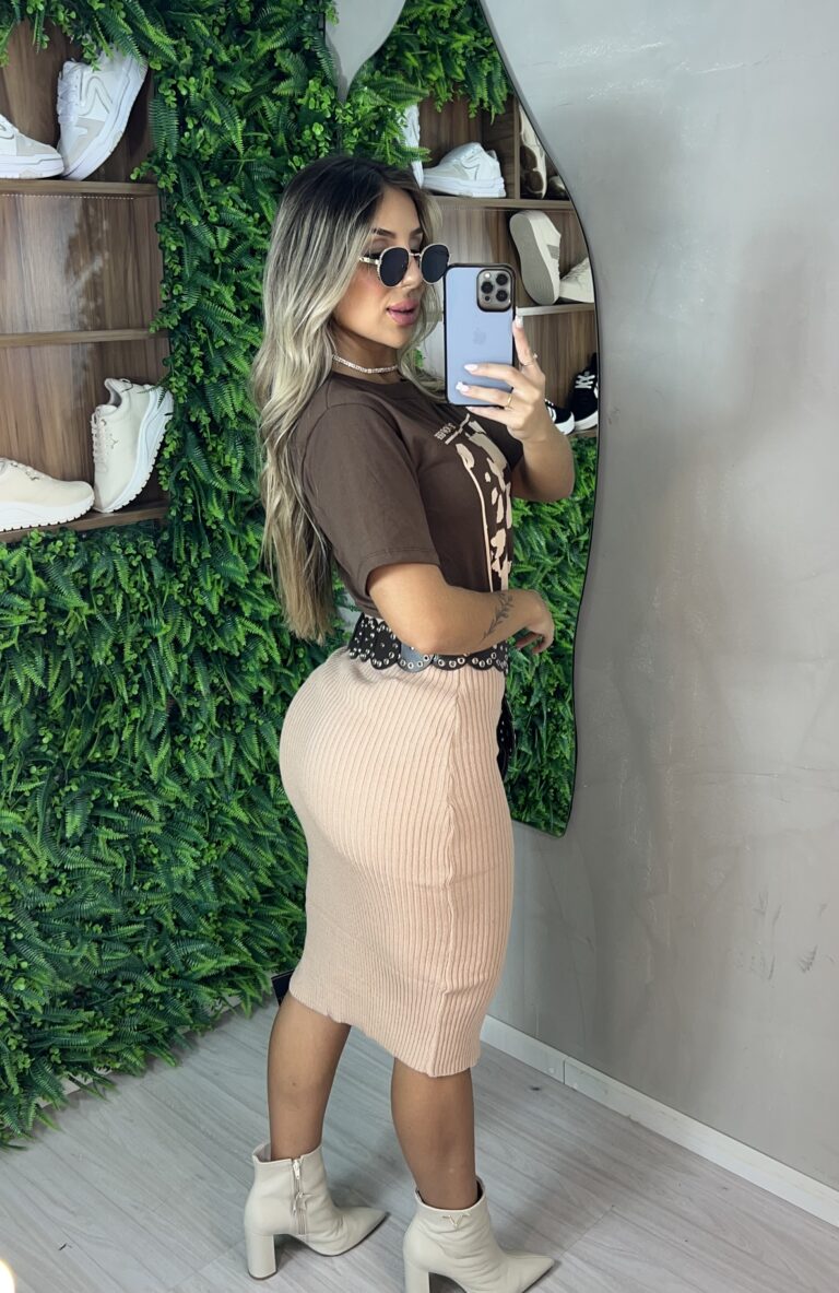 saia midi modal ines bege saia midi modal ines bege