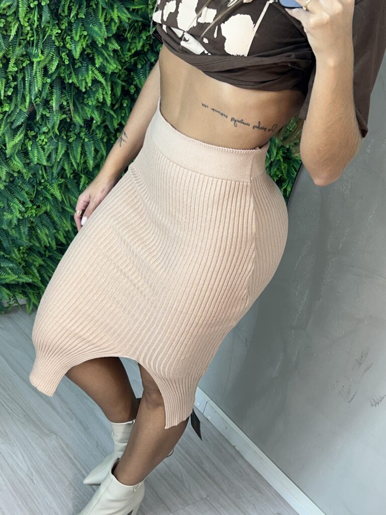 saia midi modal ines bege saia midi modal ines bege