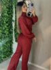 conjunto manga longa thaise vermelho