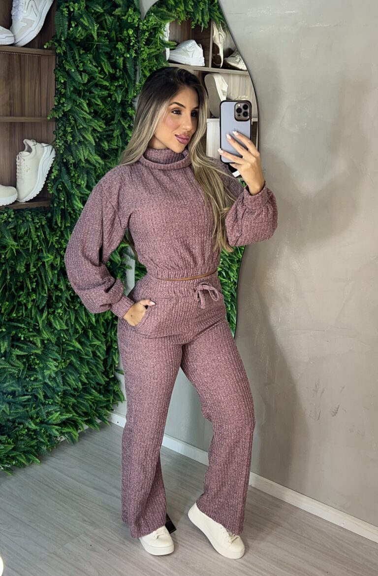 conjunto manga longa thaise lilás