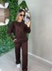 conjunto manga longa maele marrom