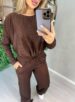 conjunto manga longa maele marrom