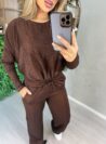 conjunto manga longa maele marrom