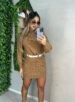 vestido tricô manga longa hana bege