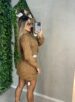 vestido tricô manga longa hana bege