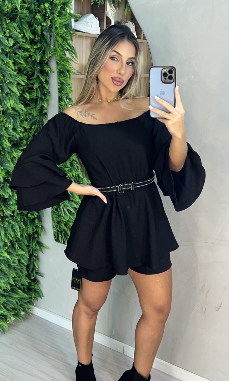 vestido macaquinho keyla preto