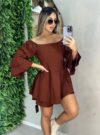 vestido macaquinho keyla marrom