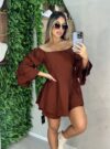 vestido macaquinho keyla marrom