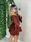 vestido macaquinho keyla marrom
