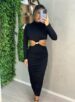 vestido midi manga longa xuxa preto