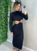 vestido midi manga longa xuxa preto