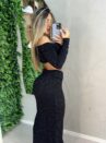 conjunto longo juliana lurex preto