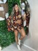 conjunto estampado celeste marrom