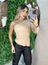 blusa manga longa adriana bege