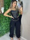 calça pantalona/jogger pedrita preto