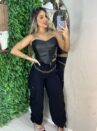 calça pantalona/jogger pedrita preto