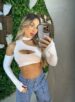 cropped manga longa marie branco